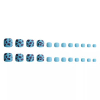 No.555 Blue Leopard Toenails Patch 24pcs/Set