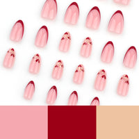 No.VN72 Valentine’s Love Glitter Press-On Nails Set (24 Pcs)