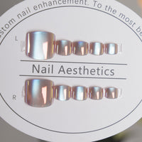 Flash Short Press on Toe Nails 24pcs/Set