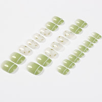 No.F514 Green Floral Fingernails Patch 24pcs/Set