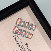 No.FP16 10pcs Silver Aurora Press-On Fingernails