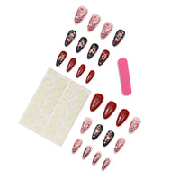 No.F258 Rose Heart Fingernails Patch 24pcs/Set