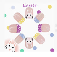 No.ET7 Cute Rabbit Fingernails Patch 24pcs/Set