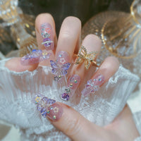 No.F297 Butterfly Fingernails Patch 24pcs/Set