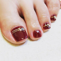 No.521 Wine Red Toenails Patch 24pcs/Set