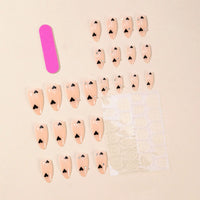 No.VN55 Black Love Fingernails Patch 24pcs/Set
