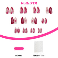 No.F410 3D Flower Fingernails Patch 24pcs/Set