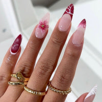 No.F491 Peach Blossom Fingernails Patch 24pcs/Set