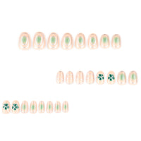 No.F427 Green Fingernails Patch 24pcs/Set
