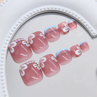No.582 White Flower Toenails Patch 24pcs/Set