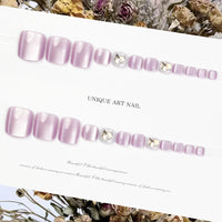 No.517 Pink Cat's Eye Toenails Patch 24pcs/Set