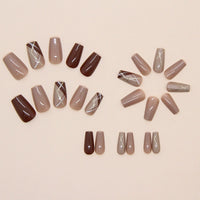 No.F311 Brown Fingernails Patch 24pcs/Set