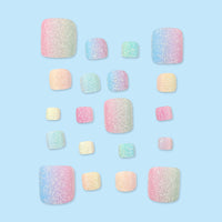 No.492 Rainbow Glitter Toenails Patch 24pcs/Set