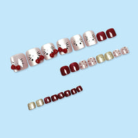 No.537 Cute Bow Toenails Patch 24pcs/Set