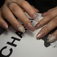 No.F519 3D Cat's Eye Shell  Fingernails Patch 24pcs/Set