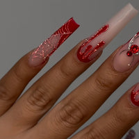 No.AW141 Halloween Flash Spider Fingernails Patch 24pcs/Set