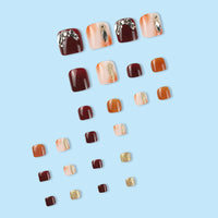 No.561 Wine Red Toenails Patch 24pcs/Set