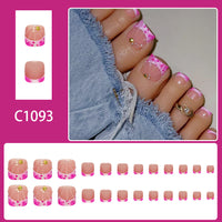 No.609 Rose Red Toenails Patch 24pcs/Set