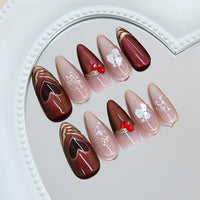 No.VN68 Valentine’s Love Cat's Eye Press-On Nails Set (24 Pcs)
