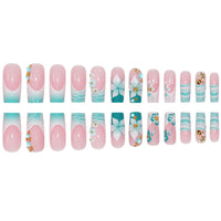 No.F508 Blue-Green Fingernails Patch 24pcs/Set