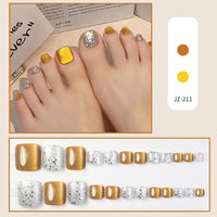 No.600 Yellow Cat's Eye Toenails Patch 24pcs/Set