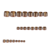 No.466 Brown Cat's Eye Toenails Patch 24pcs/Set