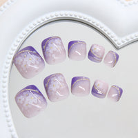 No.522 Light Purple Toenails Patch 24pcs/Set