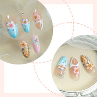No.F408 Painted Flowers Fingernails Patch 24pcs/Set