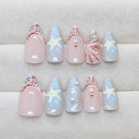 No.F501 Blue Ocean Fingernails Patch 24pcs/Set