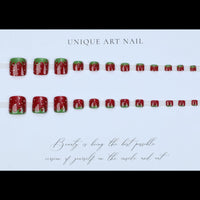 No.541 Strawberry Cat's Eye Toenails Patch 24pcs/Set