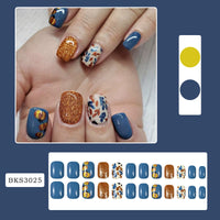 No.F260 Pumpkin Leaves Fingernails Patch 24pcs/Set