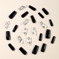 No.VN41 Black Love Fingernails Patch 24pcs/Set