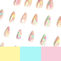 No.F317 Multi-colored Clouds Fingernails Patch 24pcs/Set