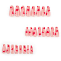 No.VN65 Valentine’s Red Lip Print Press-On Nails Set (24 Pcs)