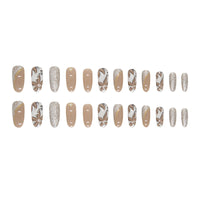 No.F515 Brown Fingernails Patch 24pcs/Set