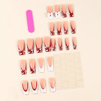 No.VN50 Bow Diamonds Fingernails Patch 24pcs/Set