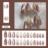 No.F516 Brown Cat's Eye Fingernails Patch 24pcs/Set