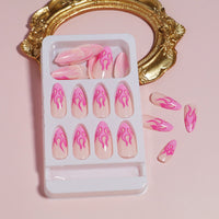 No.F362 Pink Flame Fingernails Patch 24pcs/Set