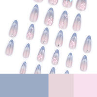 No.F348 Blue Cat's Eye Fingernails Patch 24pcs/Set