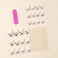 No.VN47 White Black Love Fingernails Patch 24pcs/Set