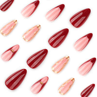 No.F433 Red Fingernails Patch 24pcs/Set