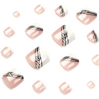 No.458 Black &White Lines Toenails Patch 24pcs/Set