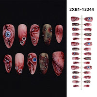 No.AW145 Halloween Bloodstains Fingernails Patch 24pcs/Set