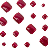 No.619 Wine Red Cat's Eye Toenails Patch 24pcs/Set