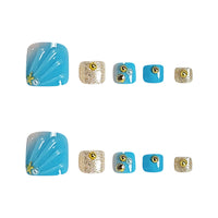 No.494 3D Blue Beach Toenails Patch 24pcs/Set