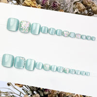 No.654 Sky Blue Cat's Eye Toenails Patch 24pcs/Set