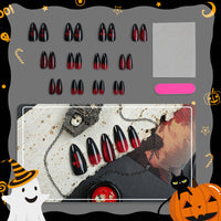 No.AW163 Halloween Red Cat's Eye Fingernails Patch 24pcs/Set