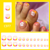 No.632 Colorful Flowers Toenails Patch 24pcs/Set