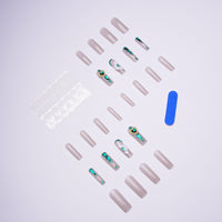 No.F470 Emerald Fingernails Patch 24pcs/Set