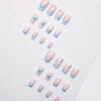 No.F406 Blue Flower Fingernails Patch 24pcs/Set